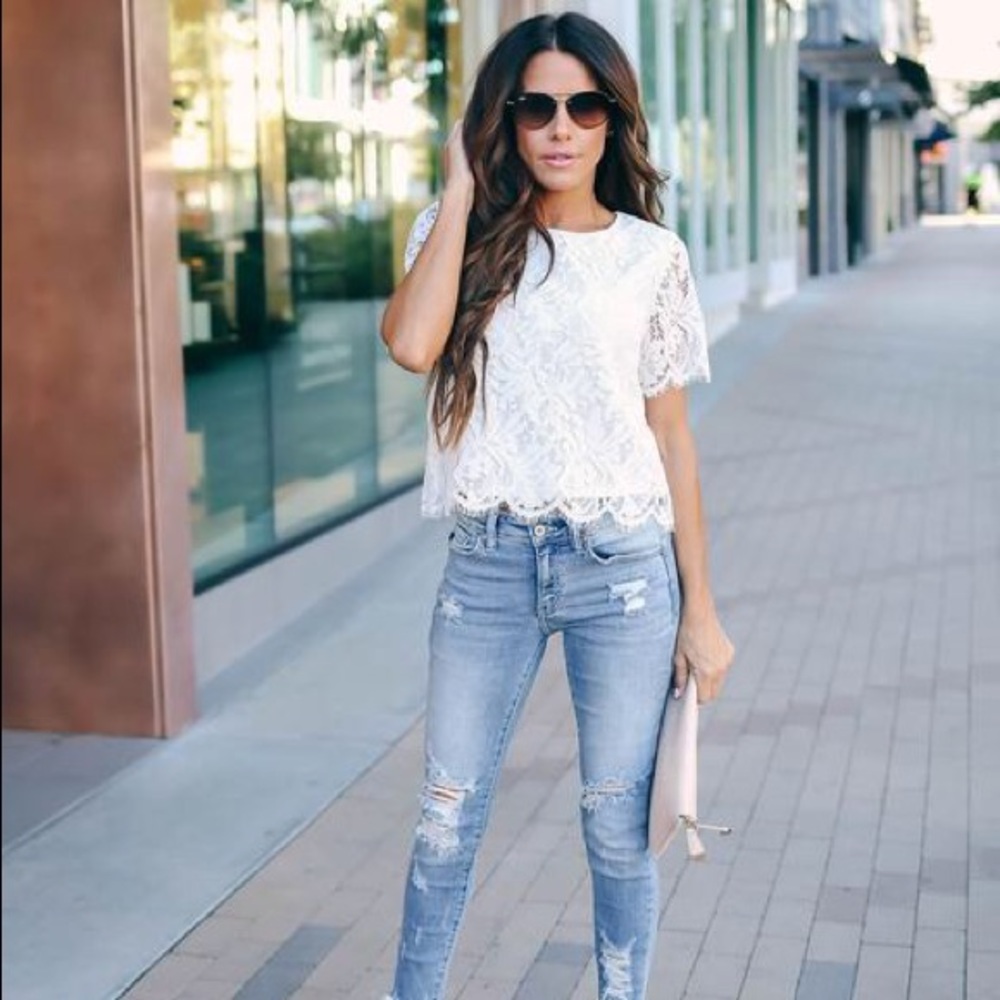 ‘Style File’ Lace Top In White - Picture 8 of 8